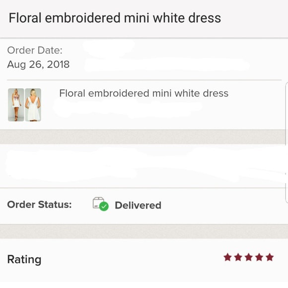 Floral embroidered mini white dress Medium and Large available - Picture 4 of 9